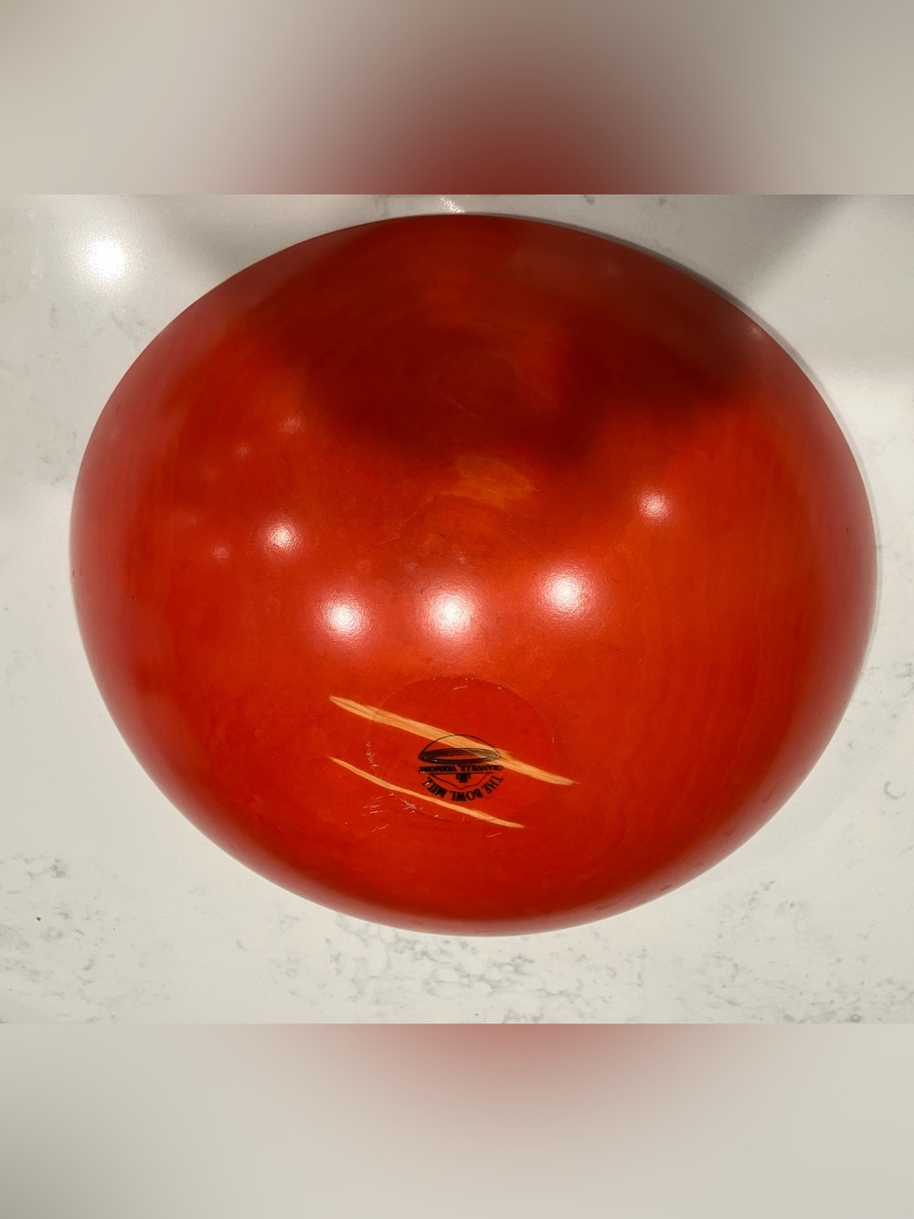 The Bowl Mill Granville VT Red Dyed Hardwood Salad Bowl + Matching Servers – 12” - Picture 3 of 6
